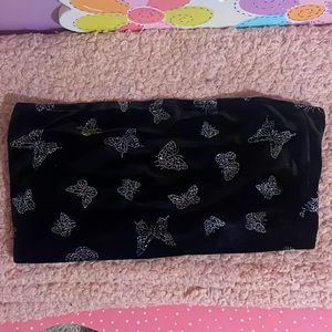 Sparkle Butterfly Tube Top